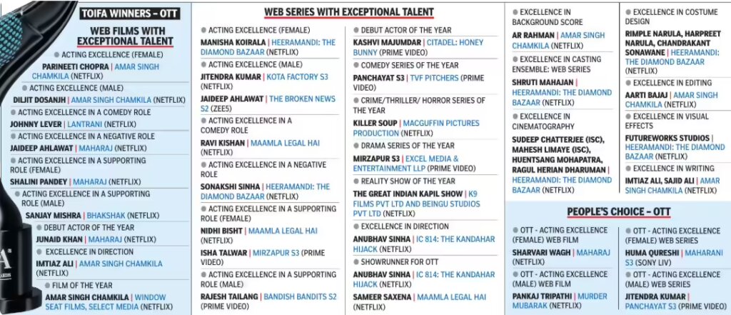 TOIFA Awards 2025 Winners List: TOIFA Toasts Best of Big Screen, OTT Space 8 jpg